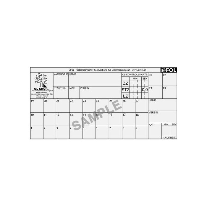 OL-startkort, Tyvek (100 styck)