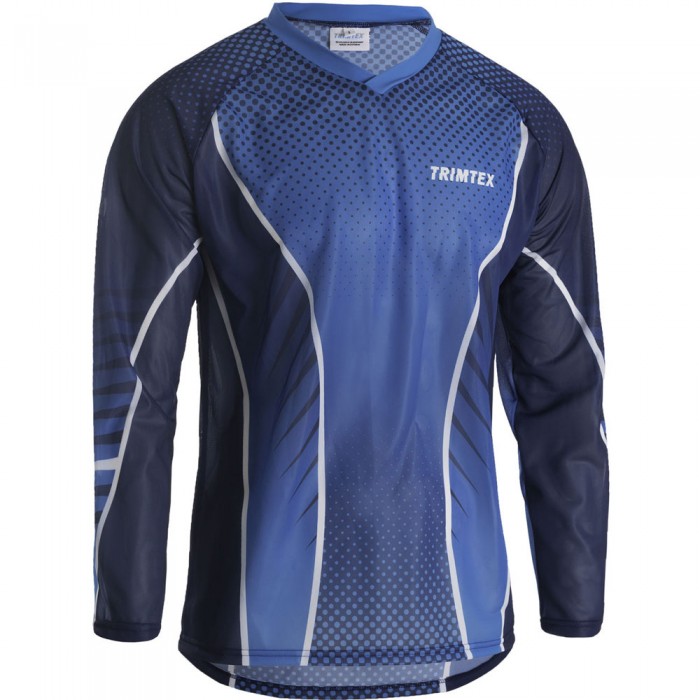 Trimtex Basic OL-Shirt LS Midnight Blue / Azure Blue