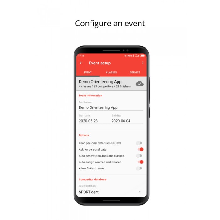 Sportident Orienteering App paket