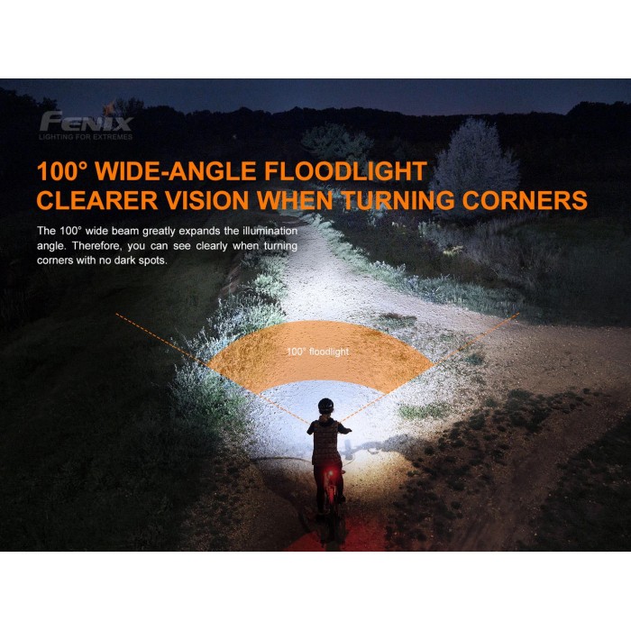 SET – Fenix BC26R (1600 lumen) + Fenix BC05R V2.0 (15 lumen) cykellampset