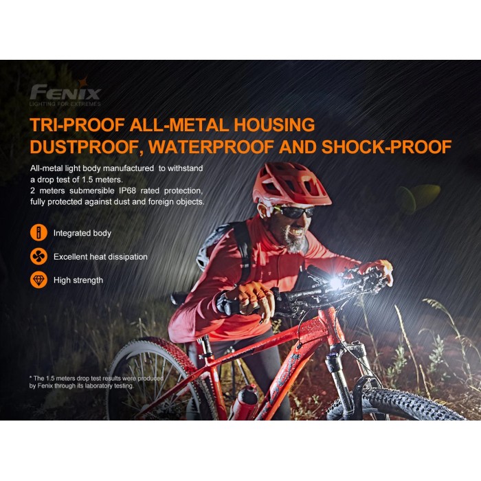 SET – Fenix BC26R (1600 lumens) + Fenix BC05R V2.0 (15 lumens) Bike Light Set