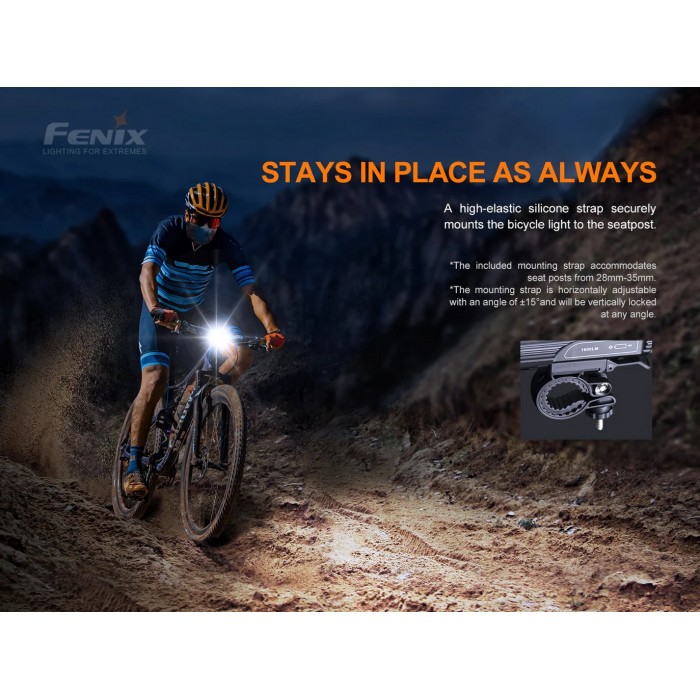 SET – Fenix BC26R (1600 lumens) + Fenix BC05R V2.0 (15 lumens) Bike Light Set