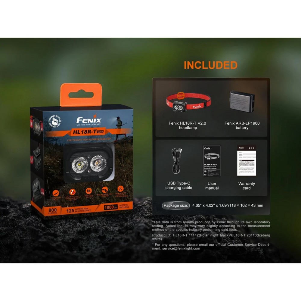 Fenix HL18R-T V2.0 Pannlampa 800 Lumen