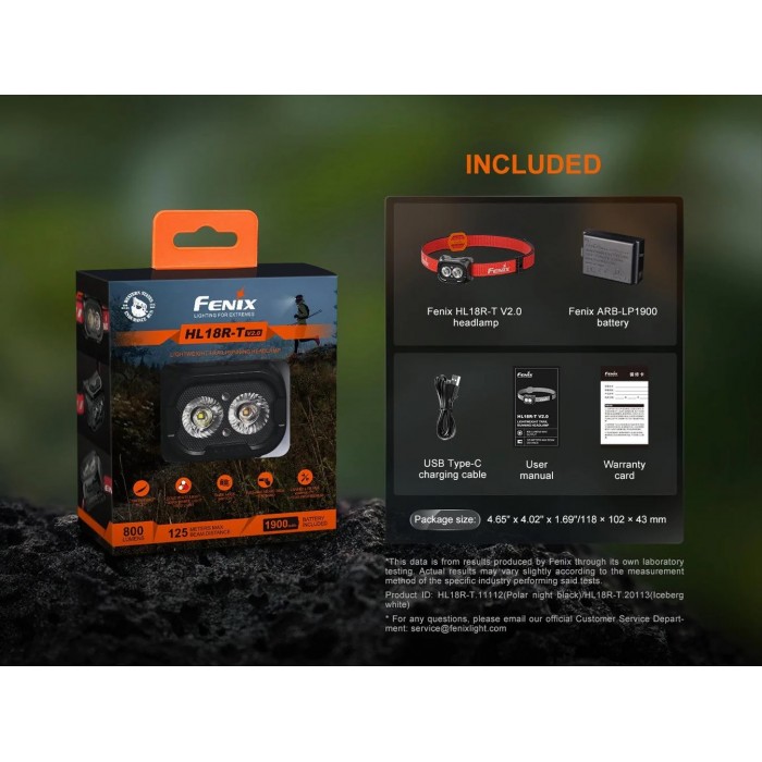 Fenix HL18R-T V2.0 Trail Running Headlamp 800 Lumen